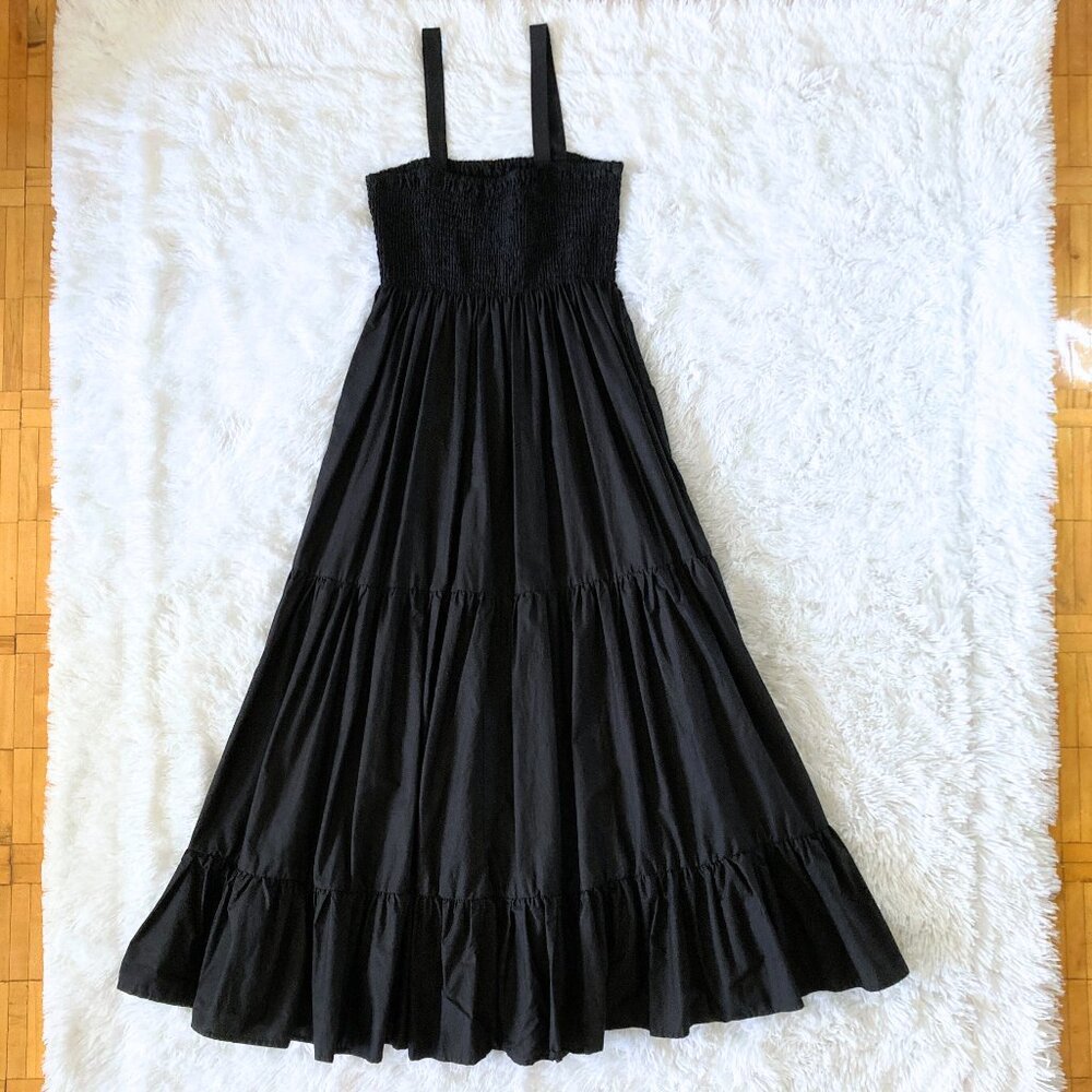 Black Sleeveless Smocked Maxi Dress - Small